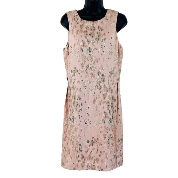 Poleci Blush Pink 100% Silk Sleeveless Sheath Dress Sz 6 NWT - Picture 2 of 14